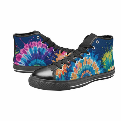 MEN'S Tie Dye Mixed Style High Top Canvas Neon Fantasy Custom Sneakers