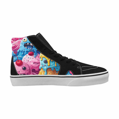 MEN'S Melting Icecream Monster Cherry High Top Canvas Dark Academia Shoes