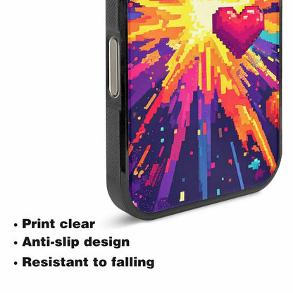 iPhone 16 Pro Max Case — Pixel Art 8 Bit Burst Pattern, Custom Printed Phone Case