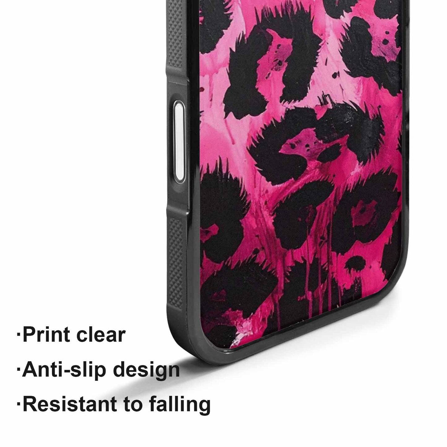 iPhone 17 Case — Black &amp; Pink Ink Animal Print, Custom Print Case Cover