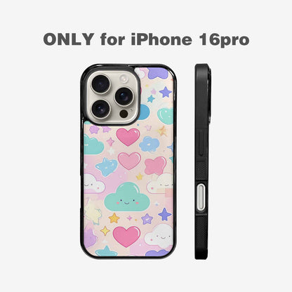 iPhone 16 Pro Case — Cute Kawaii Style Generic Icons Stars, Original Design Phone Case