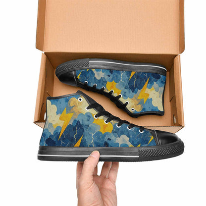 WOMEN'S Lightning Bolt High Top Canvas Surreal Custom Sneakers