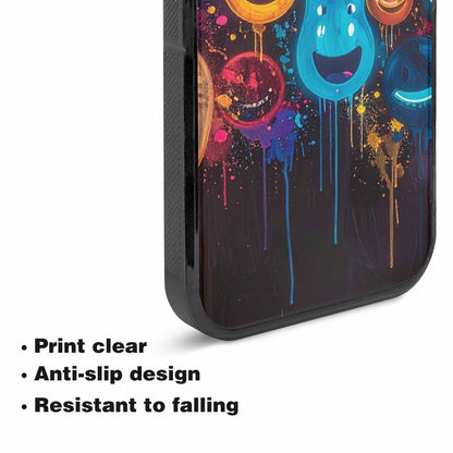 iPhone 15 Plus Case — Smiley Faces Glow Smiley Faces Pattern, Custom Made Phone Cover