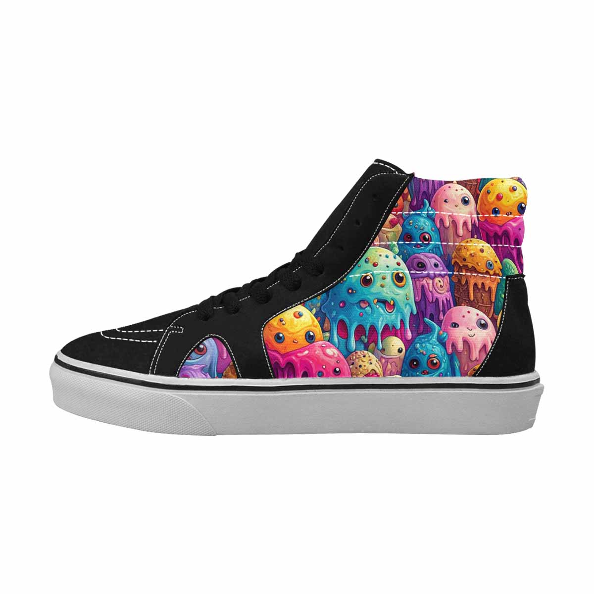 MEN'S Melting Ice Cream Monster High Top Canvas Dreamcore Custom Shoes
