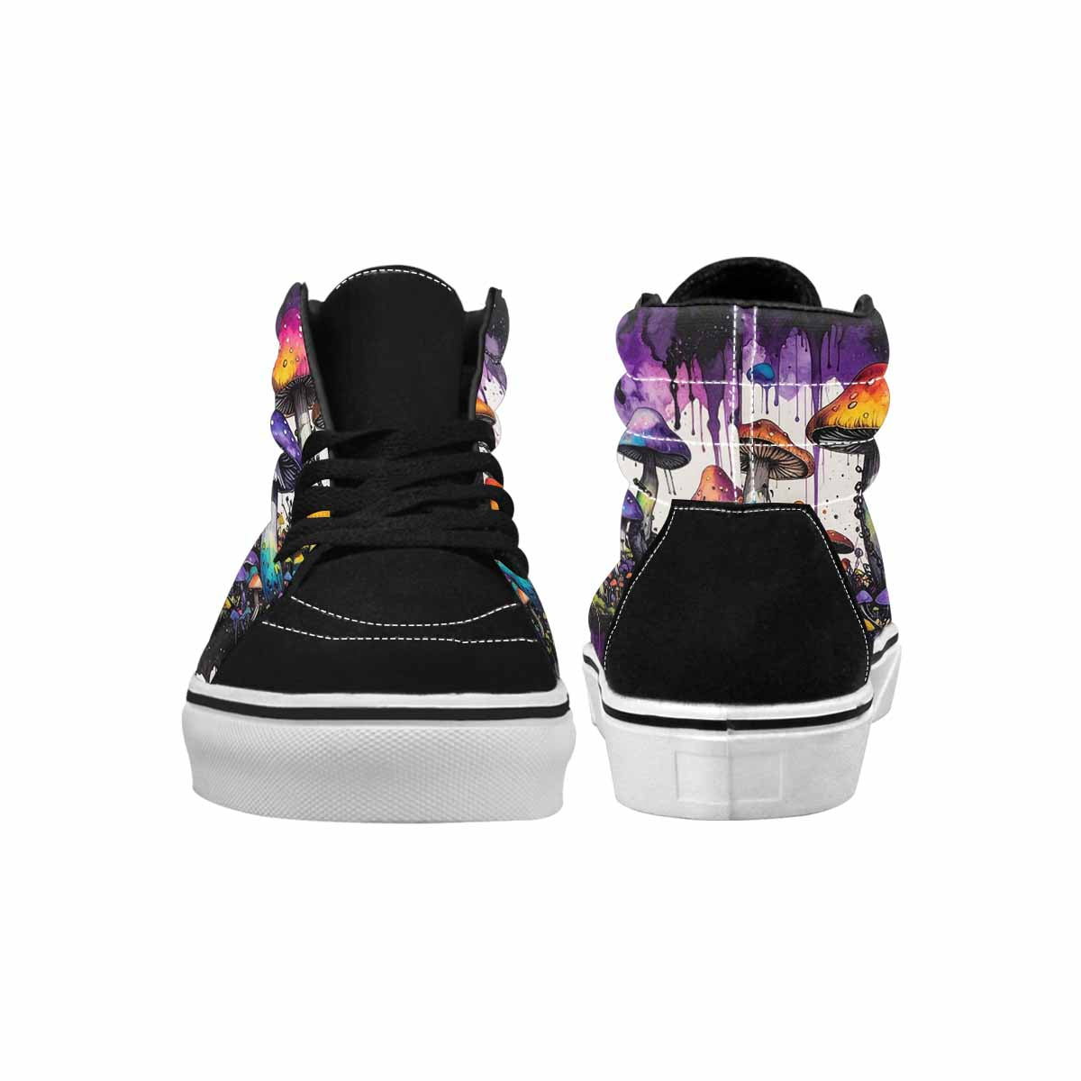 MEN'S Rainbow Drip Mushrooms High Top Canvas Surreal Custom Shoes
