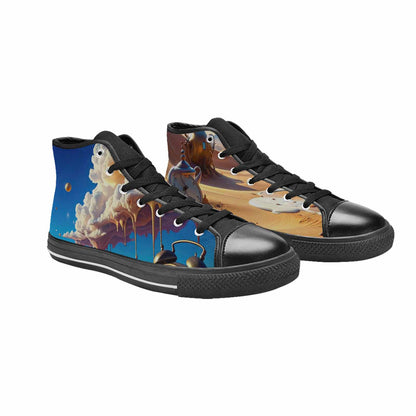 MEN'S Surrealist Desert Dreamscape High Top Canvas Wallpaper Art Shoes