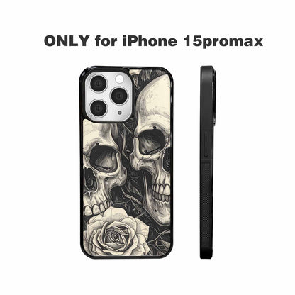 iPhone 15 Pro Max Case — 20 Skulls Overlapping Seamless Tileable Pattern, Unique Phone Case Design