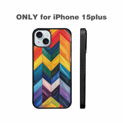 iPhone 15 Plus Case — Progress Pride Flag Color Theme Small, Custom Printed Phone Case