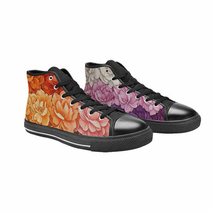 MEN'S Lesbian Flag Color High Top Canvas Y2K Custom Shoes