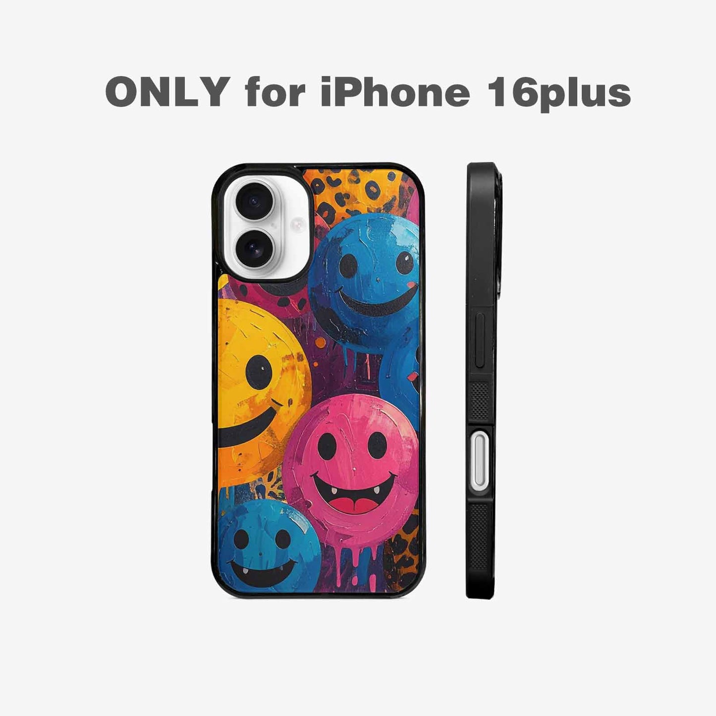 iPhone 16 Plus Case — Smiley Faces Animal Printsmile Prk, Custom Made Phone Cover