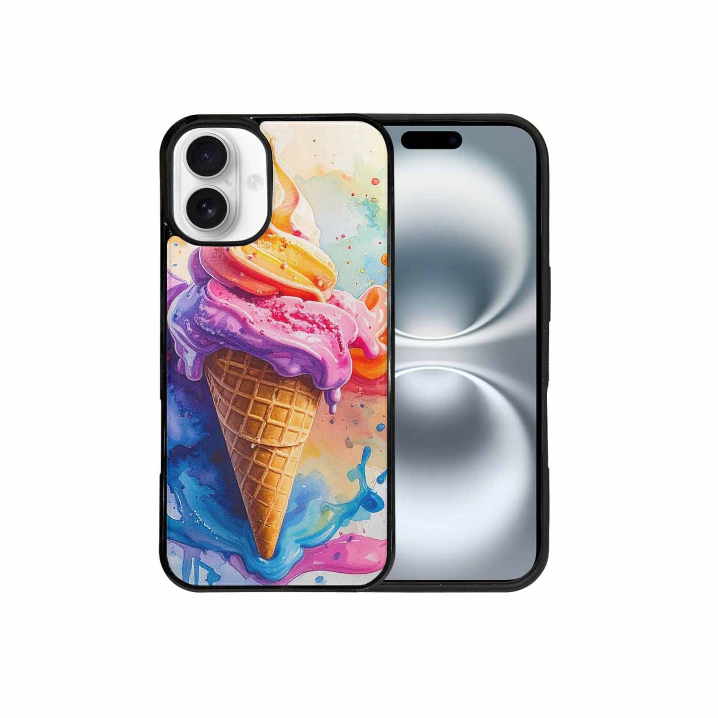iPhone 16 Plus Case — Melting Icecream Collage, Custom Designed Case Cover