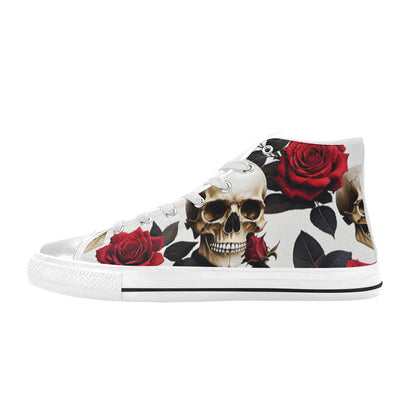 MEN'S Skulls Roses Deluxe Men’S High Top Canvas Cottagecore Custom Shoes