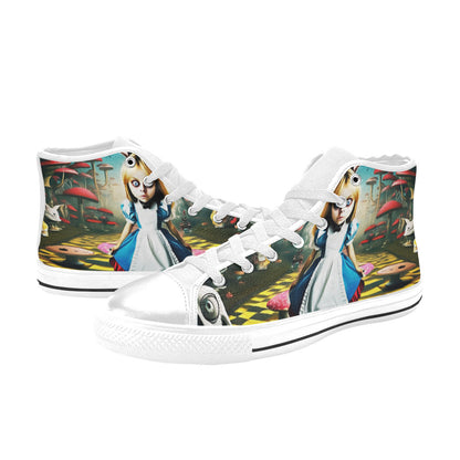 WOMEN'S Creepy Art 2 High Top Canvas Dark Academia Custom Sneakers
