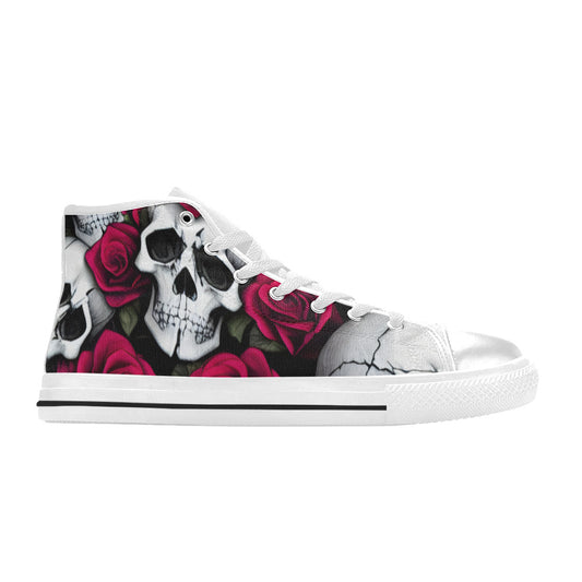 MEN'S Cc Skulls Roses 1 High Top Canvas Aesthetic Custom Sneakers