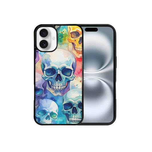 iPhone 16 Plus Case — Kulls Watercolor Skulls Small Skull Pattern, Unique Phone Case Design