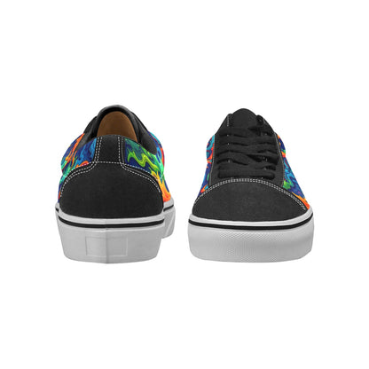 WOMEN'S Psychedelic Camo Rhythm Low Top Skateboarding Cottagecore Custom Shoes