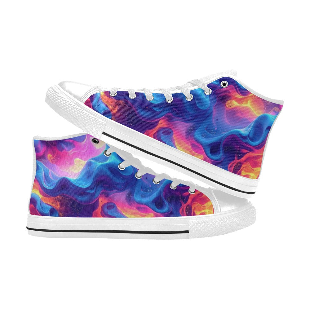 MEN'S Ethereal Camo Design 2 High Top Canvas Grunge Custom Sneakers