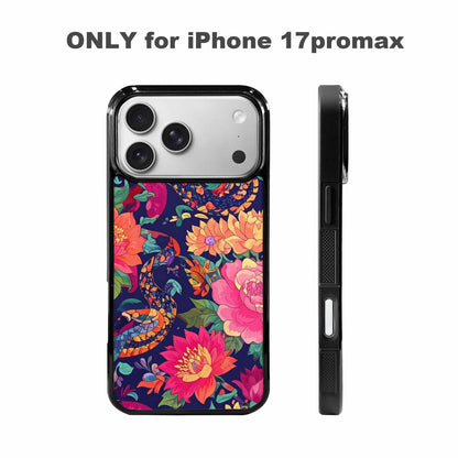 iPhone 17 Pro Max Case — Floral Snake Print Floral, Original Design Phone Case