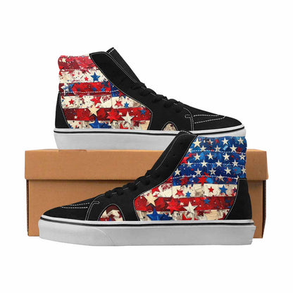 MEN'S Patriotic High Top Canvas Statement Dark Academia Custom Canvas Shoes