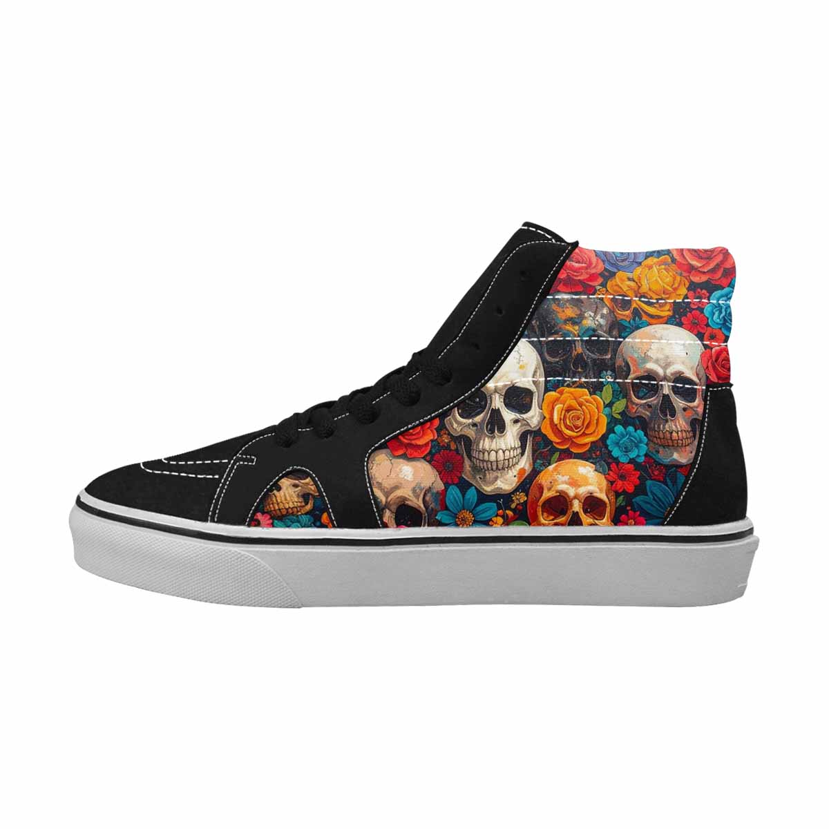 MEN'S Skull Roses High Top Canvas Vivid Custom Sneakers