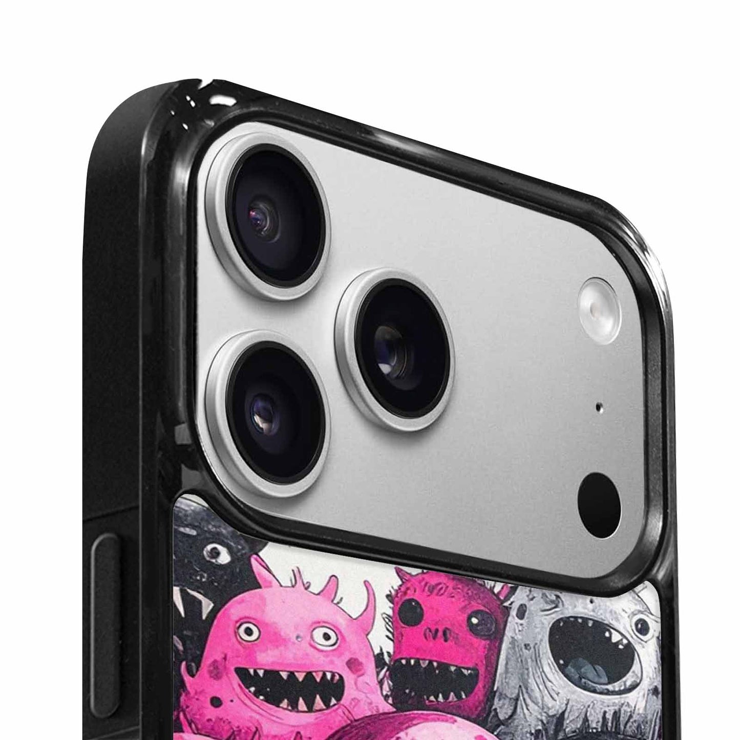 iPhone 17 Pro Max Case — Black &amp; Pink Ink Cartoon Cute, Original Design Phone Case