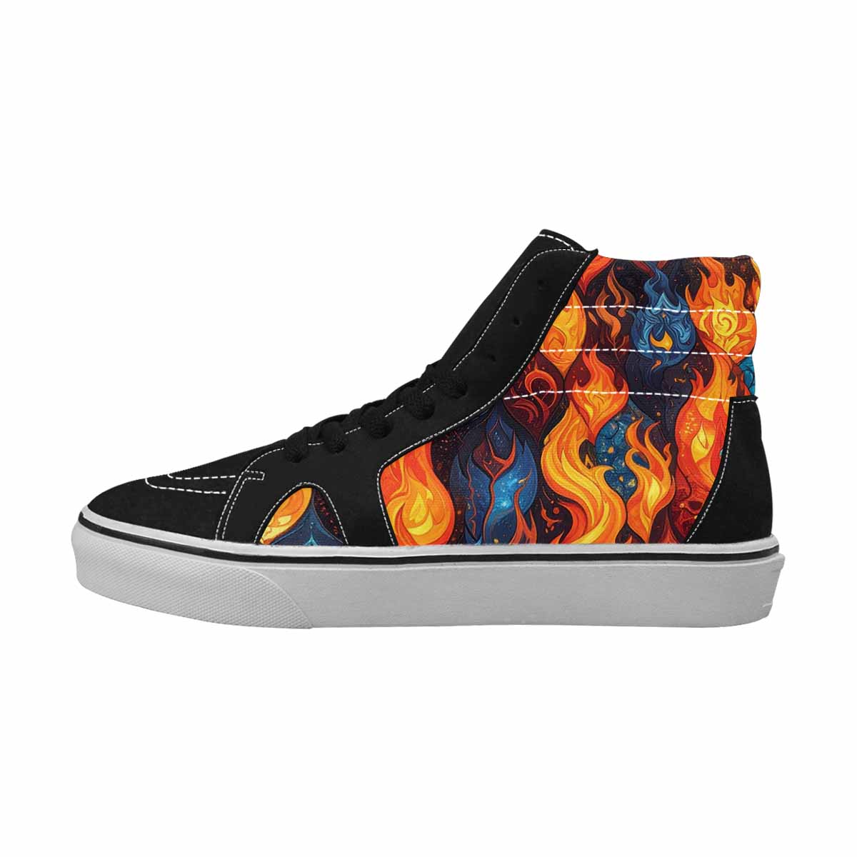 WOMEN'S Fire Flame High Top Canvas Y2K Custom Shoes