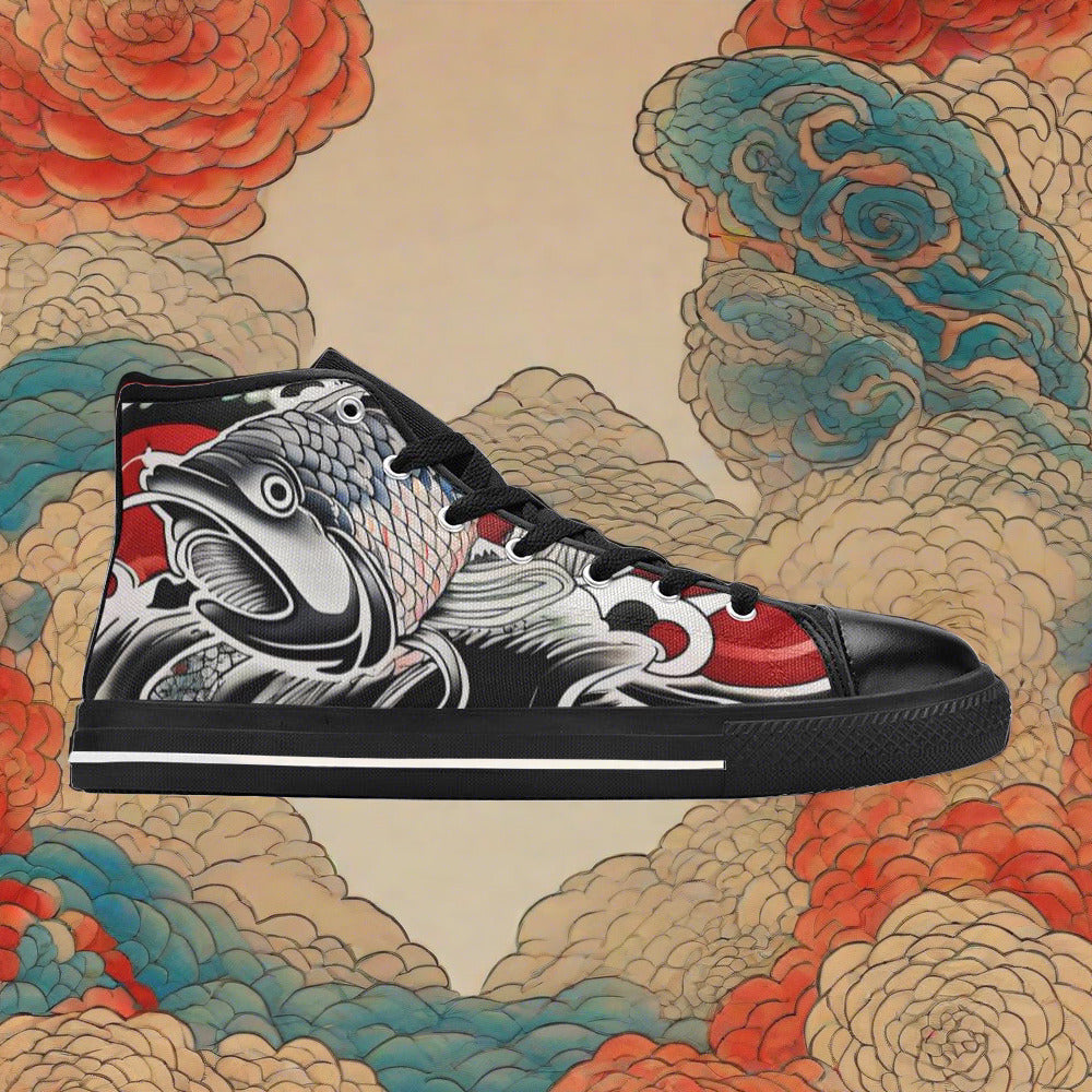 Peacock Silver Blue Unique WOMEN Bold Art - Freaky Shoes | Custom Art Sneakers