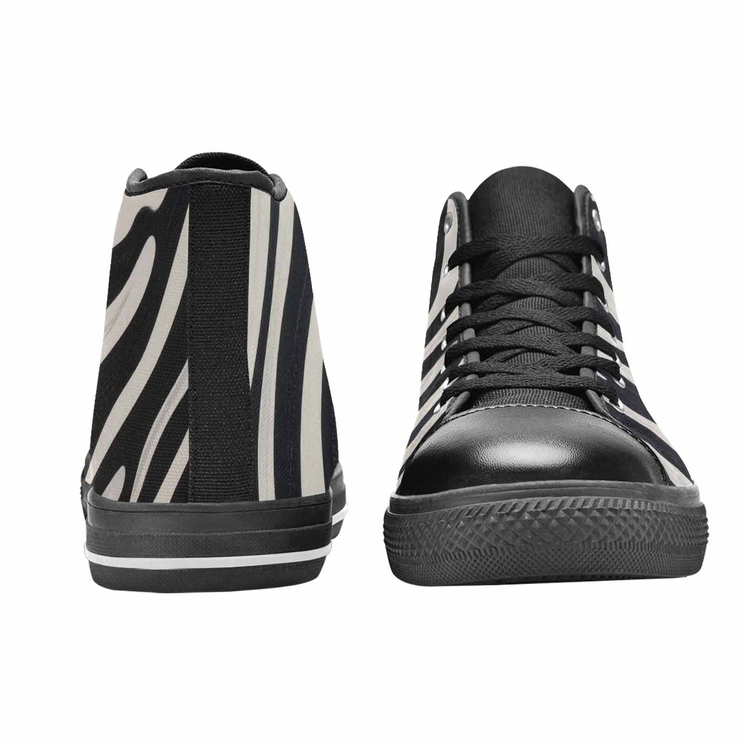 WOMEN'S Modern Zebra Stripe High Top Canvas Neon Fantasy Custom Sneakers