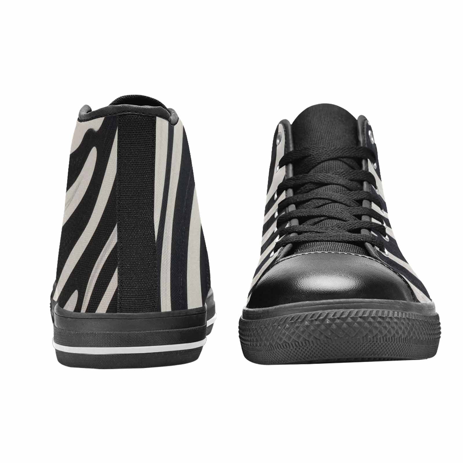 WOMEN'S Modern Zebra Stripe High Top Canvas Neon Fantasy Custom Sneakers