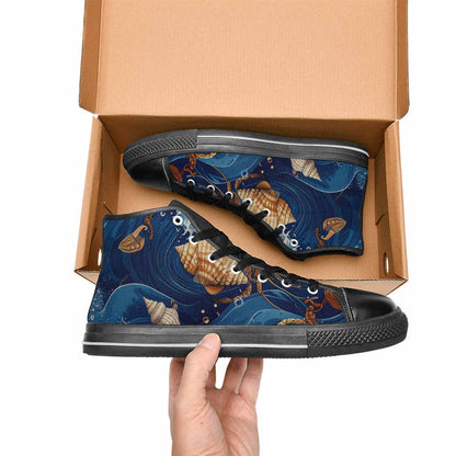 MEN'S Ocean Wave High Top Canvas Surreal Custom Shoes