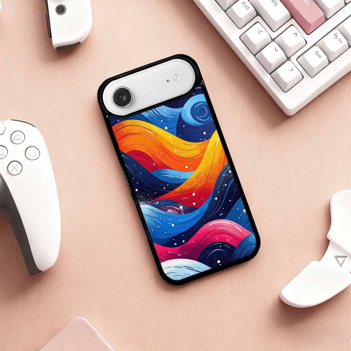 iPhone 17 Air Case — Glossy Winter Wave Seamless Cartoon Cute, Personalized Phone Case