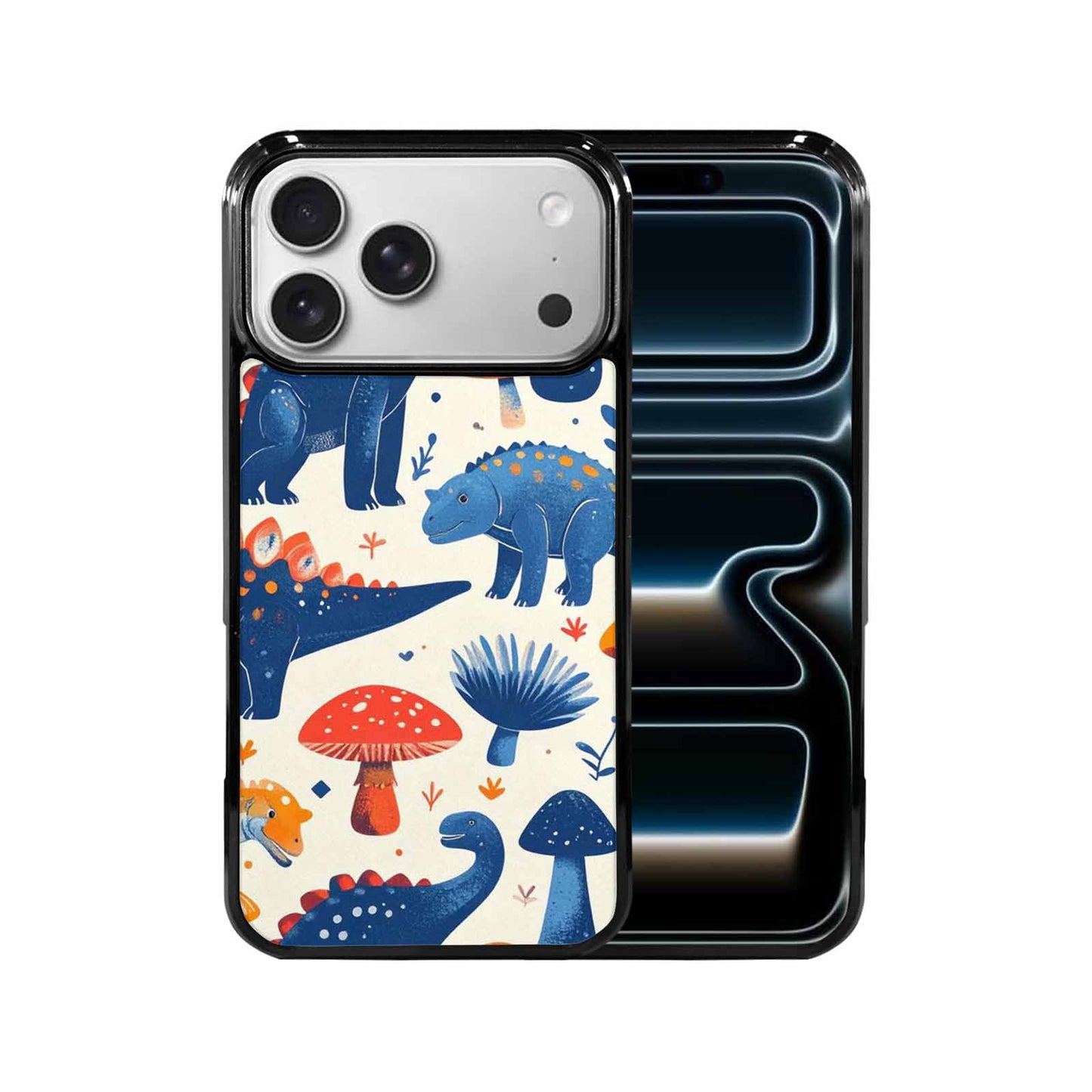iPhone 17 Pro Max Case — Vintage Dinosaurs Mushroom Retro Vintage, Unique Phone Case Design