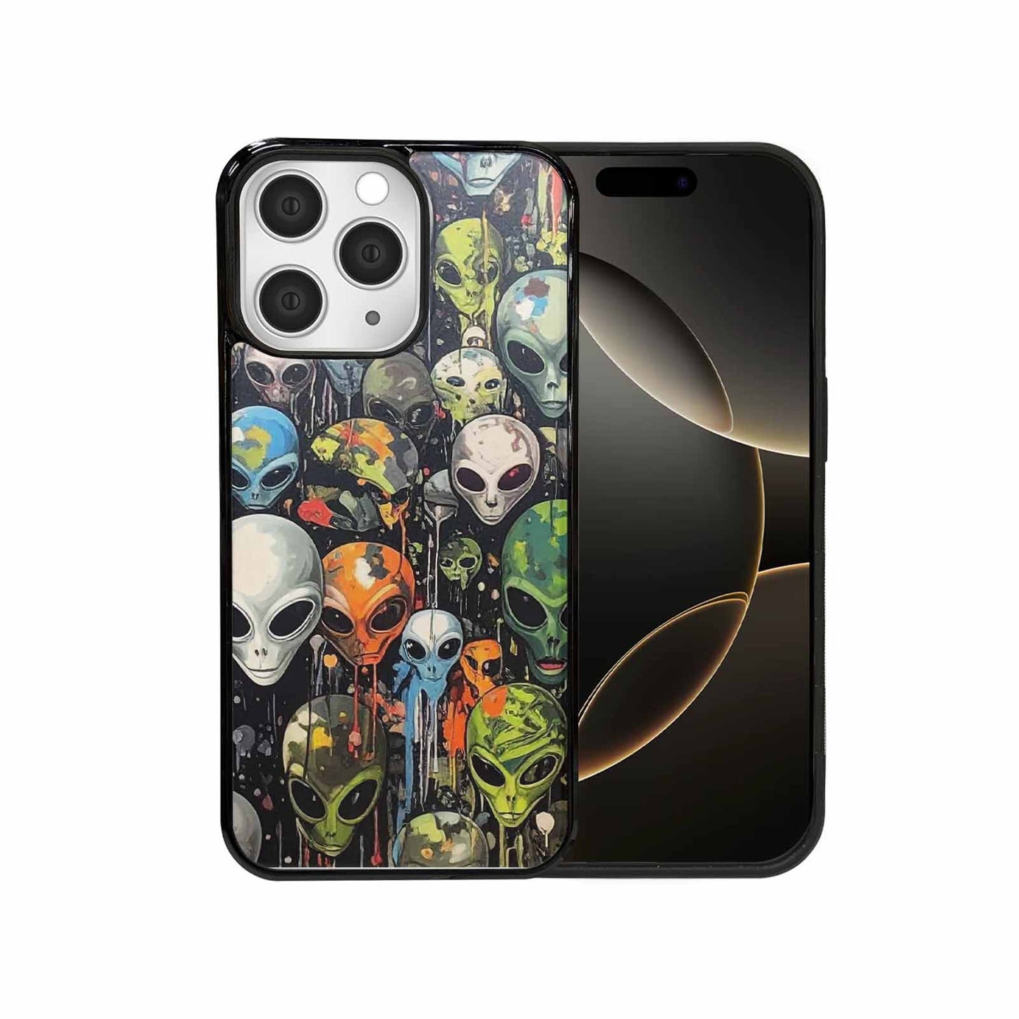 iPhone 15 Pro Max Case — Aliens Camo Aliens Pattern Hundreds Of, Custom Print Case Cover