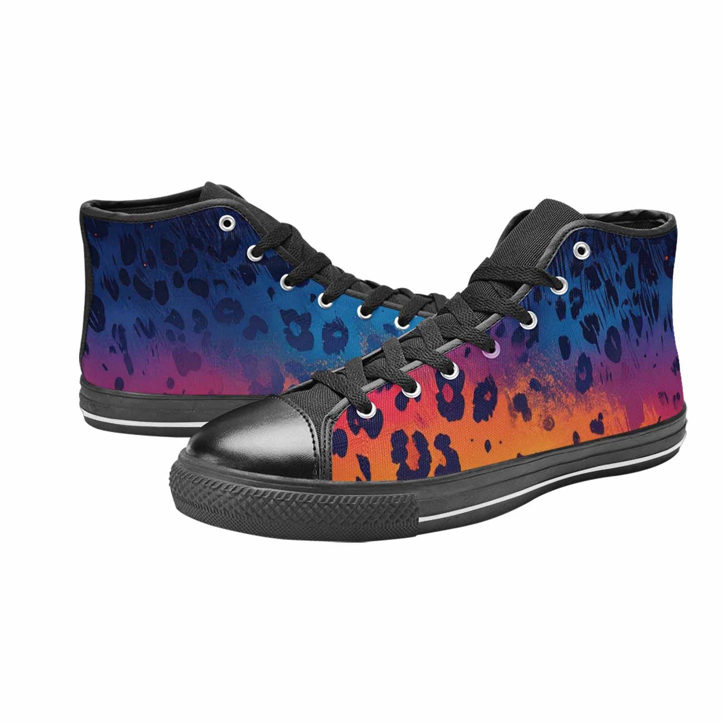 MEN'S Leopard Print Gradient High Top Canvas Surreal Sneakers