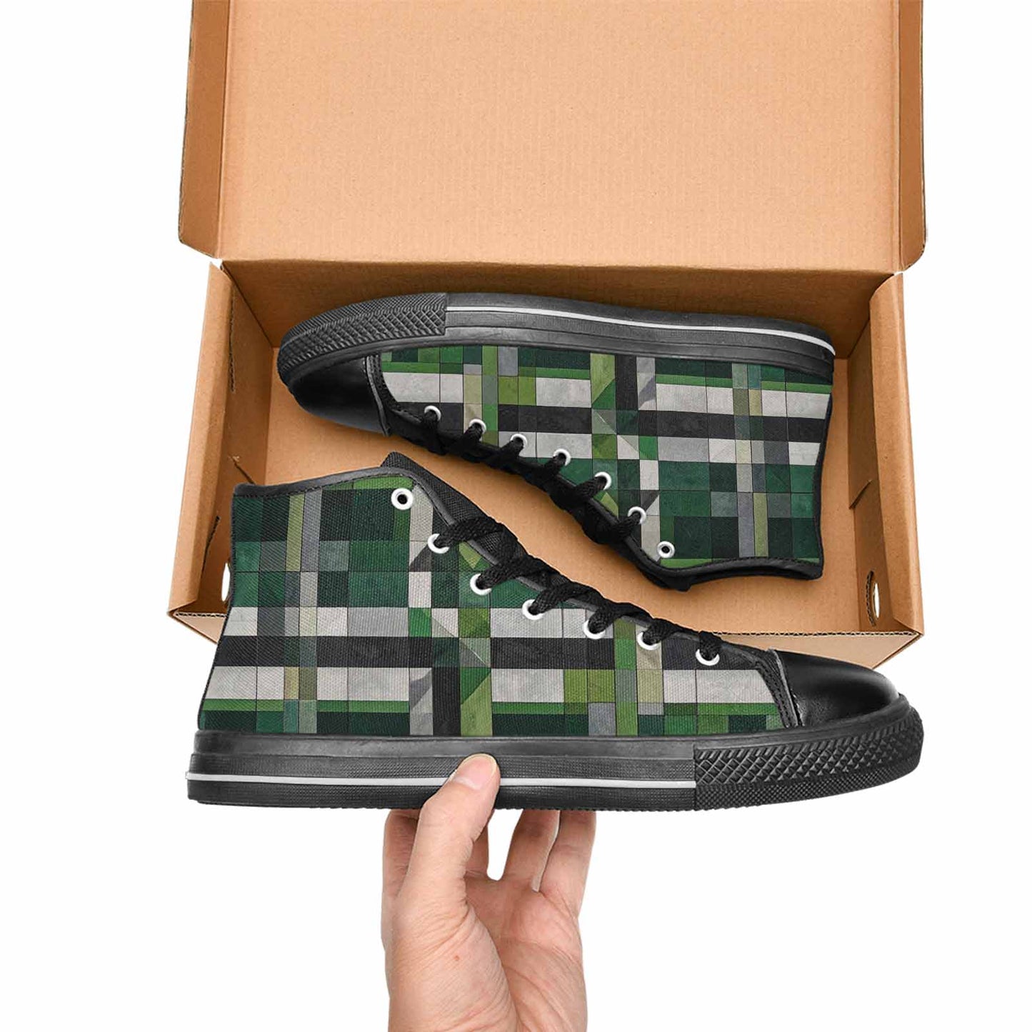 MEN'S Aromantic Flag Color High Top Canvas Dreamcore Custom Sneakers