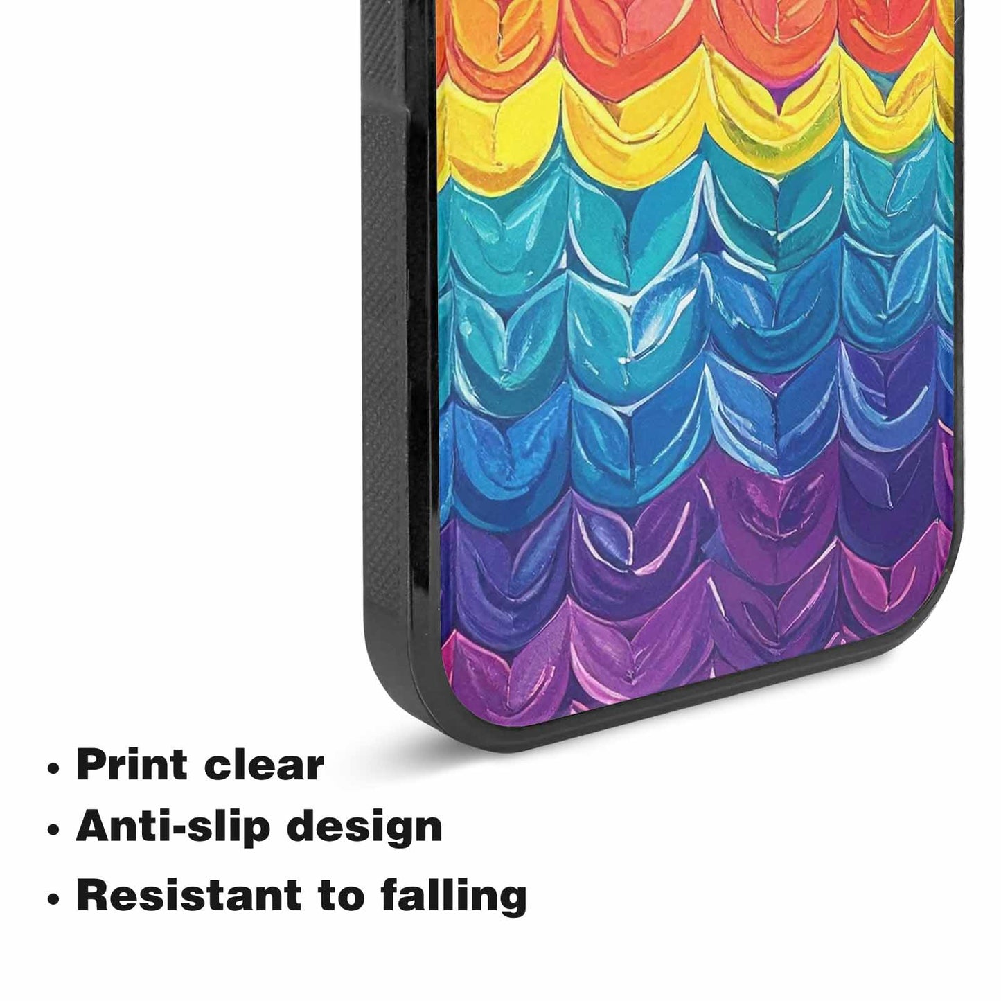 iPhone 15 Plus Case — Pansexual Flag Color Theme Small Rainbow, Custom Printed Phone Case