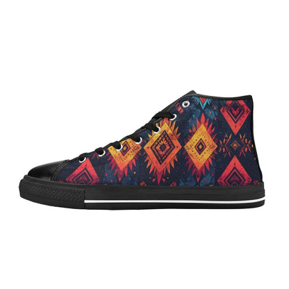 Wild Tribal Ripple 2 Men’s Classic High Top Canvas Shoes