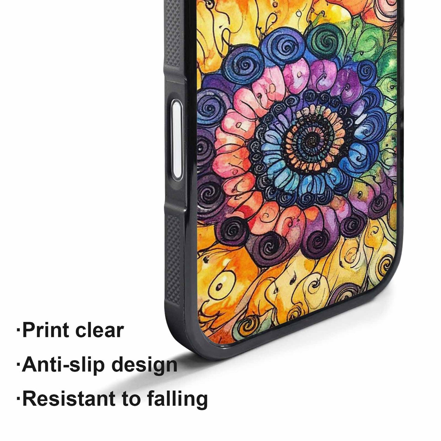 iPhone 17 Pro Case — Tie Dye Swirls Black White Tie, Custom Print Case Cover