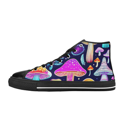MEN'S Colorful Mushrooms Art Vibes High Top Canvas Grunge Shoes