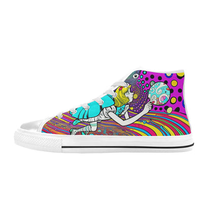MEN'S Wonderland Trippy Psychedelic Colorful High Top Canvas Dreamcore Custom Shoes