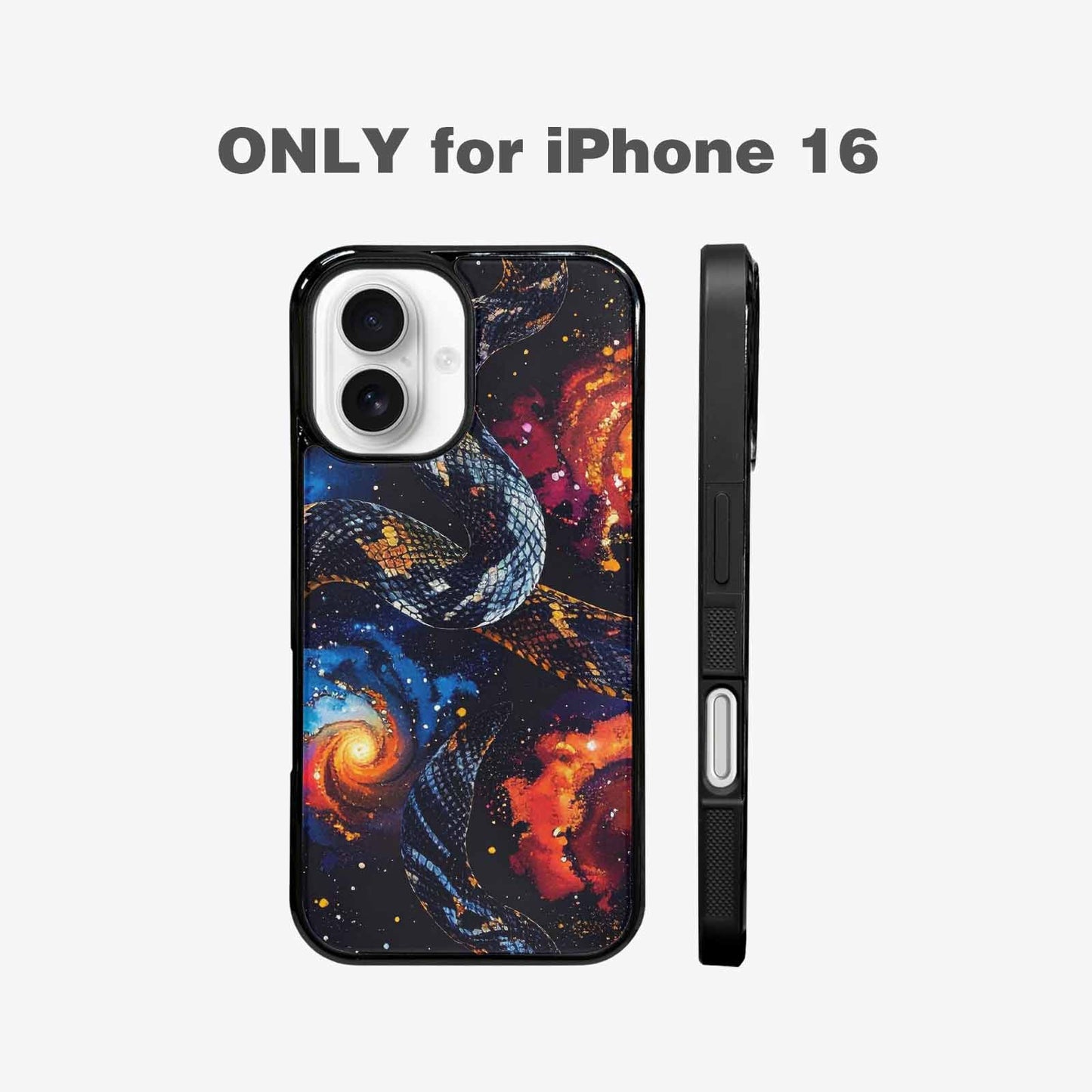 iPhone 16 Case — Galaxy Snake Print, Original Design Phone Case