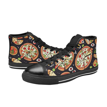 WOMEN'S Planet Chill Pizza High Top Canvas Vivid Custom Sneakers