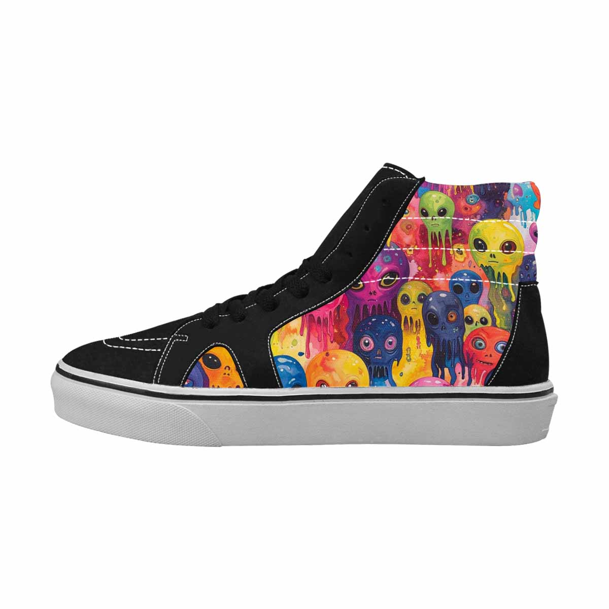 MEN'S Aliens  Tie Dye High Top Canvas Melting Art Custom Sneakers