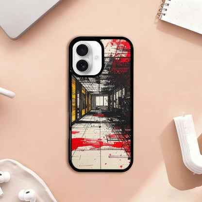iPhone 17 Case — Black &amp; Red Ink Galaxy Space, Custom Printed Phone Case