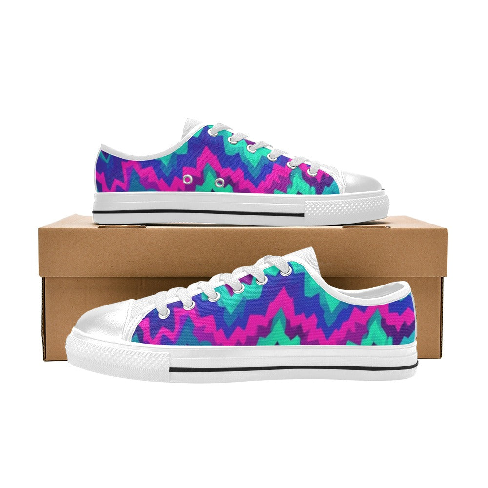 MEN'S Psychedelic Chevron Vortex Low Top Canvas Dark Academia Custom Sneakers