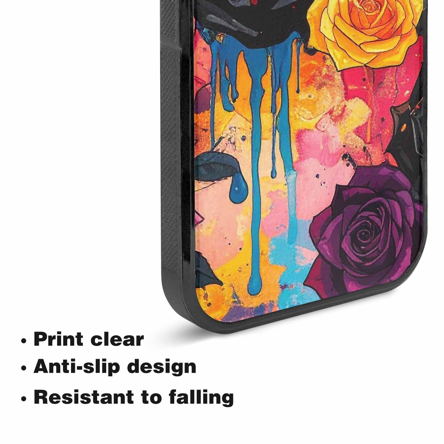iPhone 15 Case — Gothic Rose Gothic Roses Pattern Hundreds, Custom Designed Case Cover