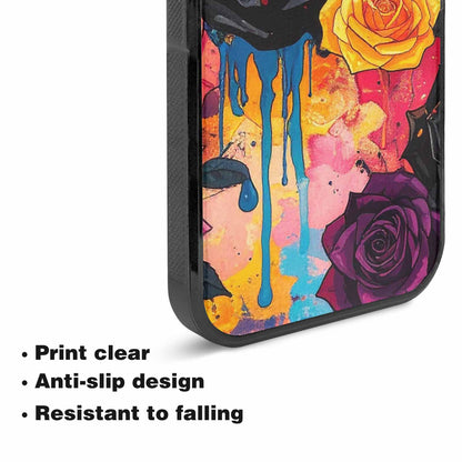 iPhone 15 Case — Gothic Rose Gothic Roses Pattern Hundreds, Custom Designed Case Cover