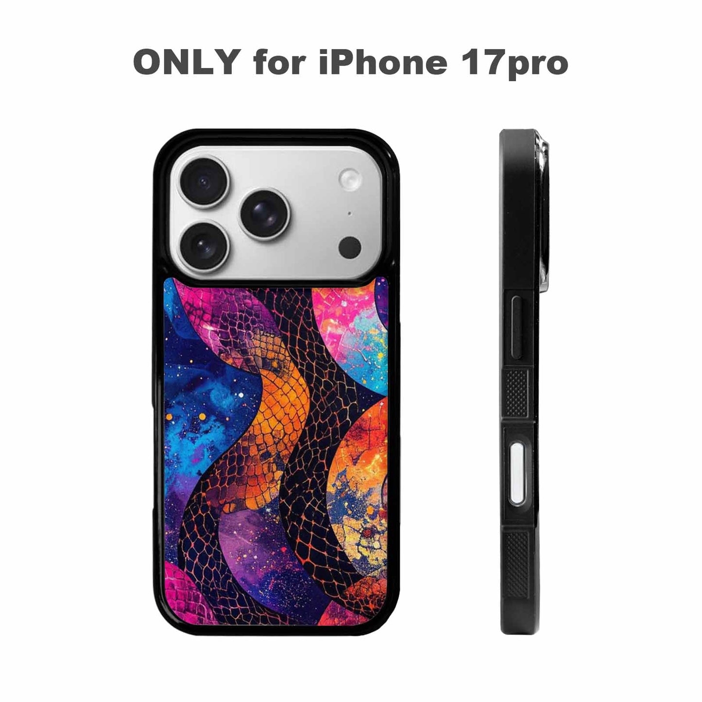 iPhone 17 Pro Case — Snake Print Galaxy Seamless Pattern Animal, Unique Phone Case Design