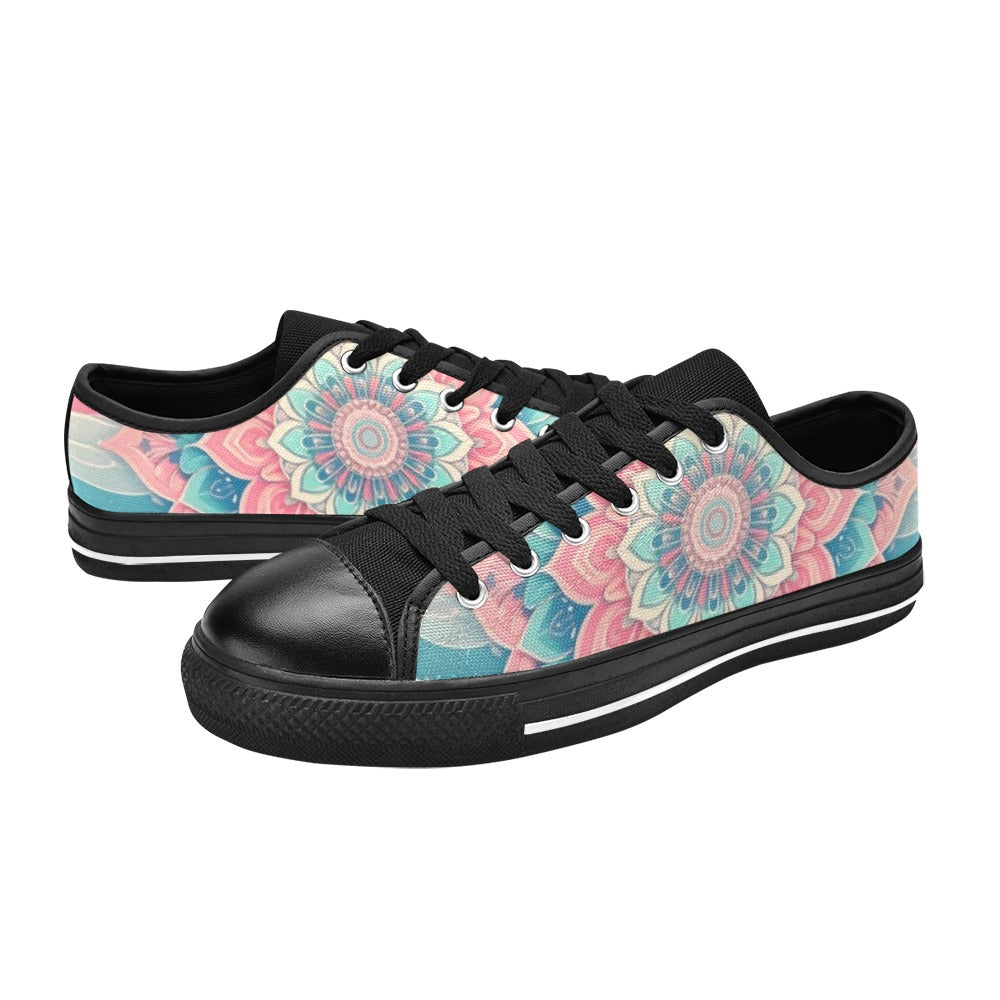 MEN'S Pastel Wave Mandala Low Top Canvas Aesthetic Sneakers