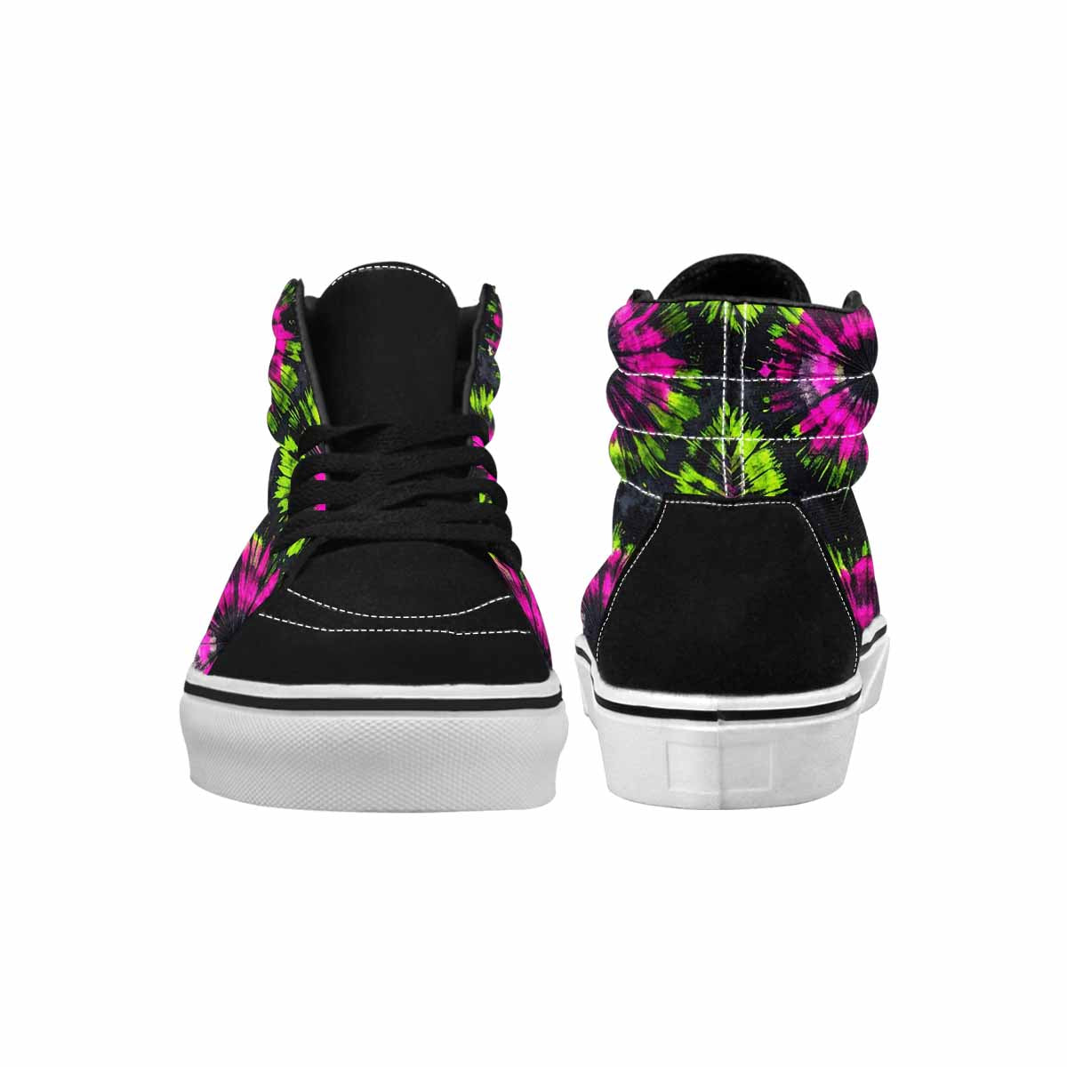 WOMEN'S Acid Wash Tie Dye Neon High Top Canvas Neon Fantasy Custom Sneakers
